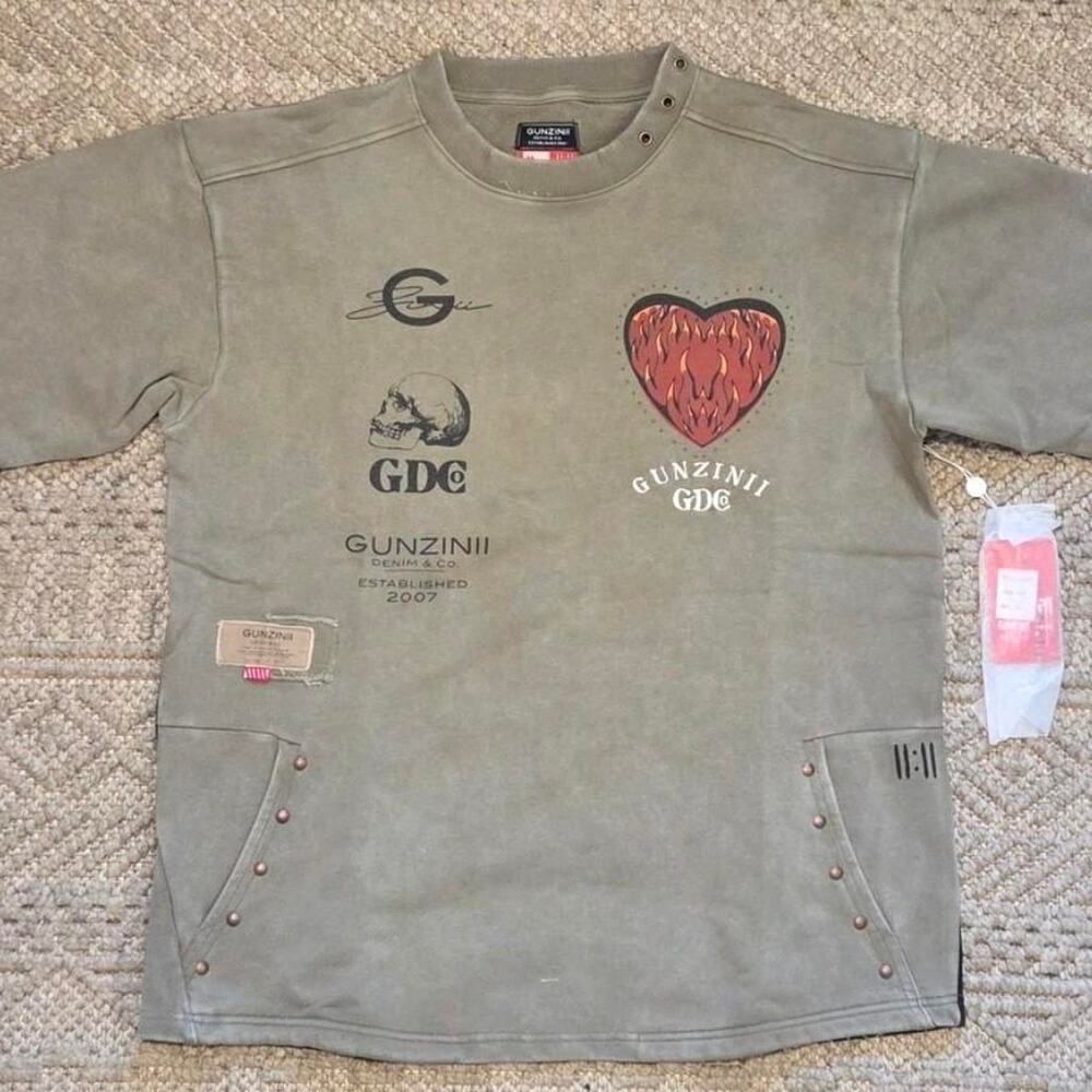 Gunzinii Denim & Co GDC Olive Graphic T-Shirt Size Medium